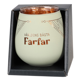 Lykta Farfar Glas Mirror Candle med text Ljuslykta