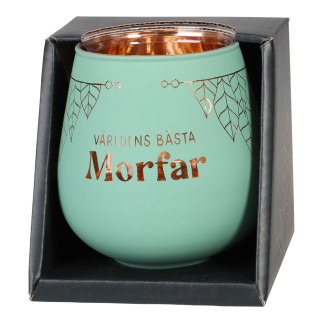Lykta Morfar Glas Mirror Candle med text Ljuslykta