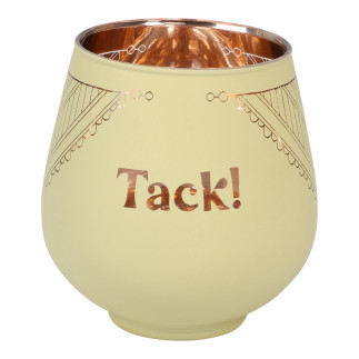 Lykta Glas Mirror Candle med text Ljuslykta