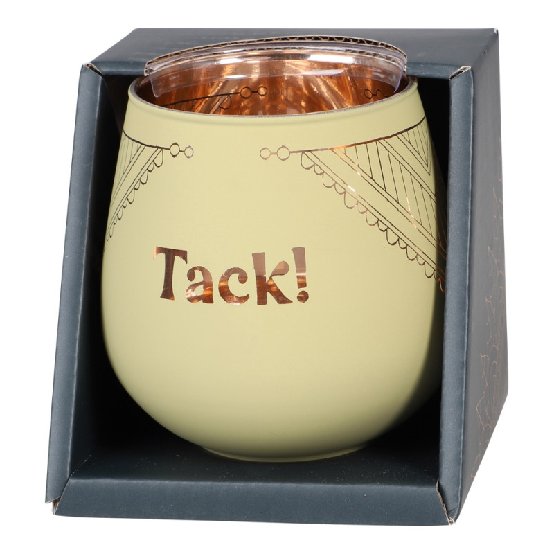 Lykta Glas Mirror Candle med text Ljuslykta