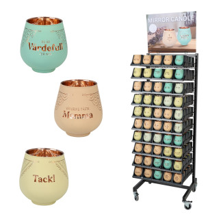 Lykta Speciell Person Glas Mirror Candle med text Ljuslykta