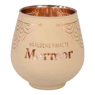 Lykta Glas Mirror Candle med text Ljuslykta