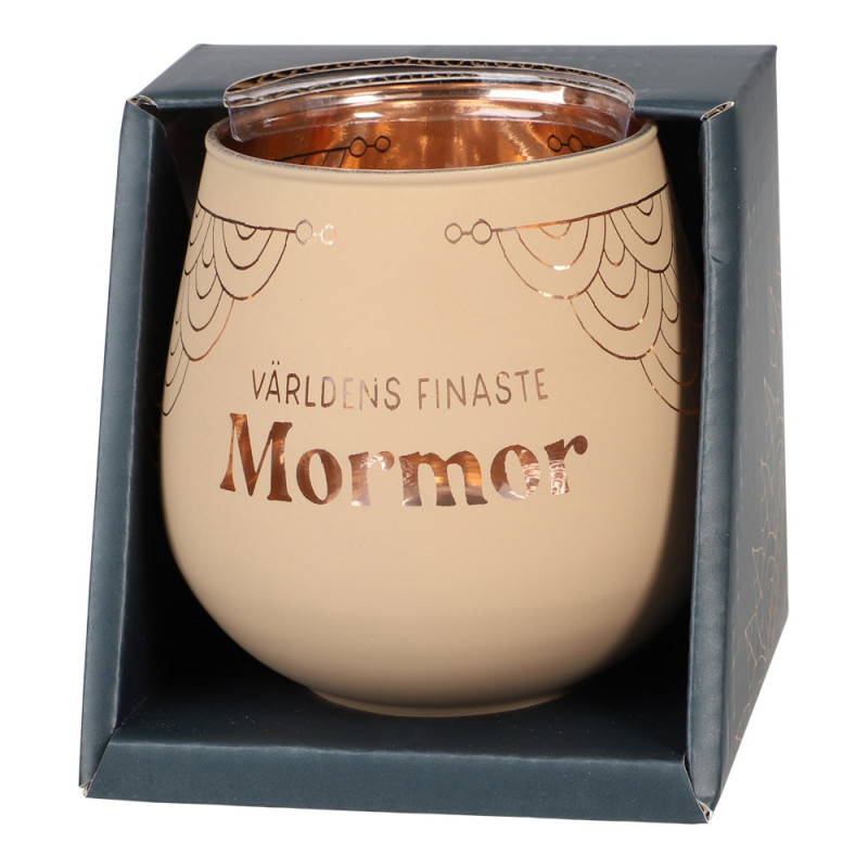 Lykta Glas Mirror Candle med text Ljuslykta