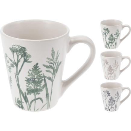 Mugg Blommor Blad Grön