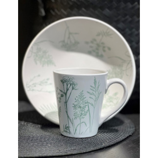 Mugg Blommor Blad Grön