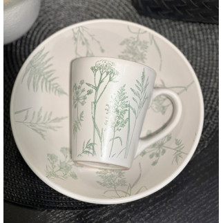 Mugg Blommor Blad Grön