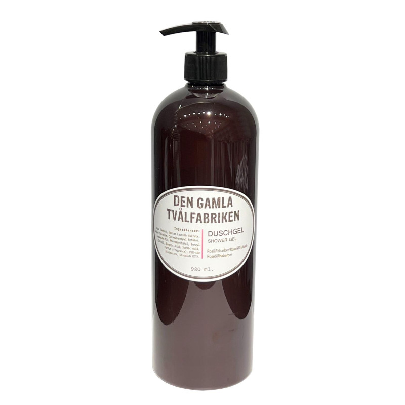 Duschgel med pumpflaska Ros/Rabarber 1000 ml Duschgel med pumpflaska Ros/Rabarber 1000 ml