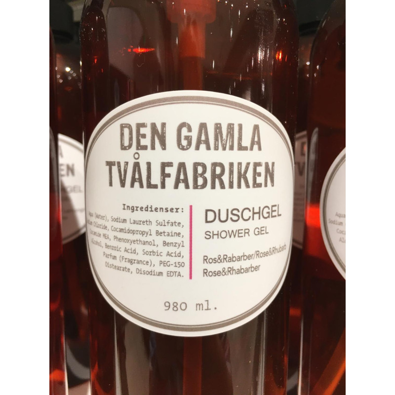 Duschgel med pumpflaska Ros/Rabarber 1000 ml Duschgel med pumpflaska Ros/Rabarber 1000 ml