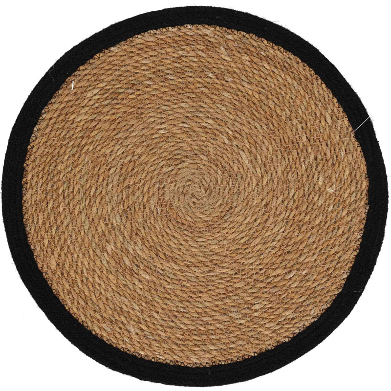 Underlägg Rund Svart Kant Rotting 37 cm 4-pack