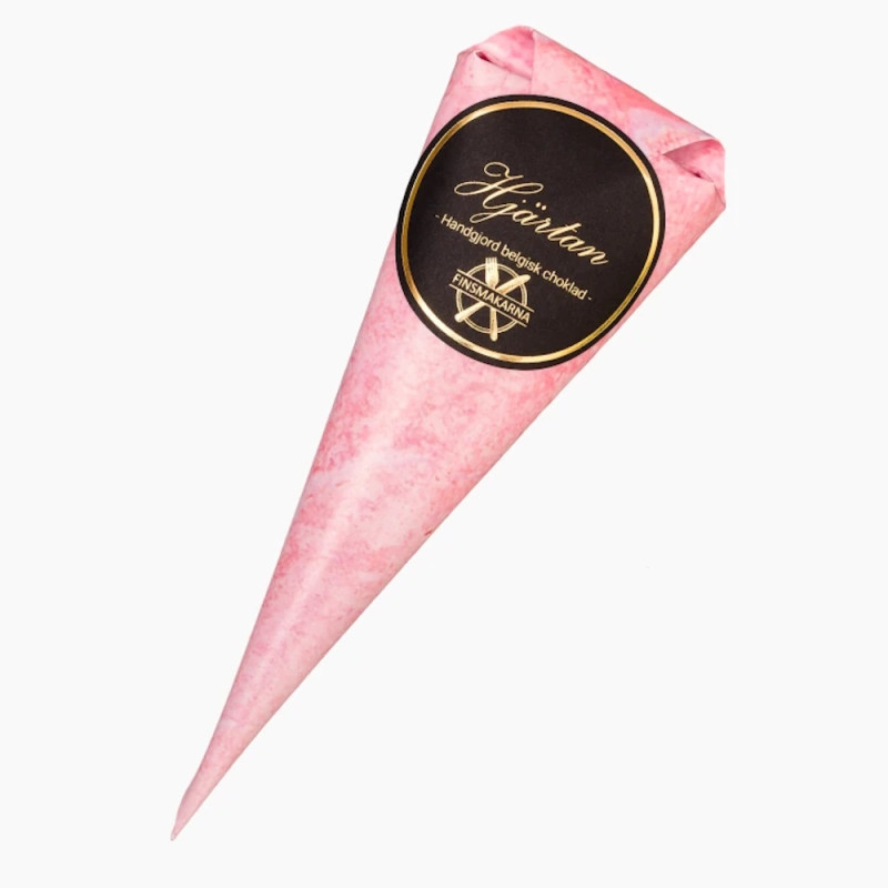 Chokladstrut Hjärtan Rosa 50g