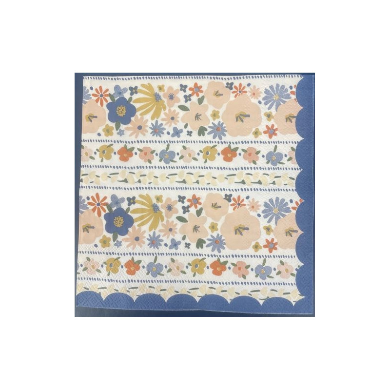 Servetter Blommor Blå 33x33 cm 20-pack 