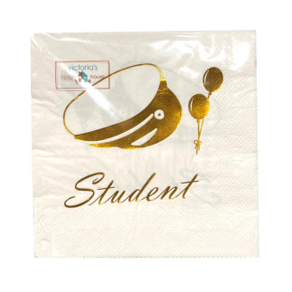 Servetter Student Vit Guld 20-pack Servetter Student Vit Guld 20-pack