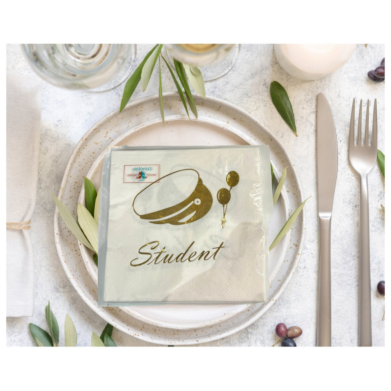 Servetter Student Vit Guld 20-pack Servetter Student Vit Guld 20-pack