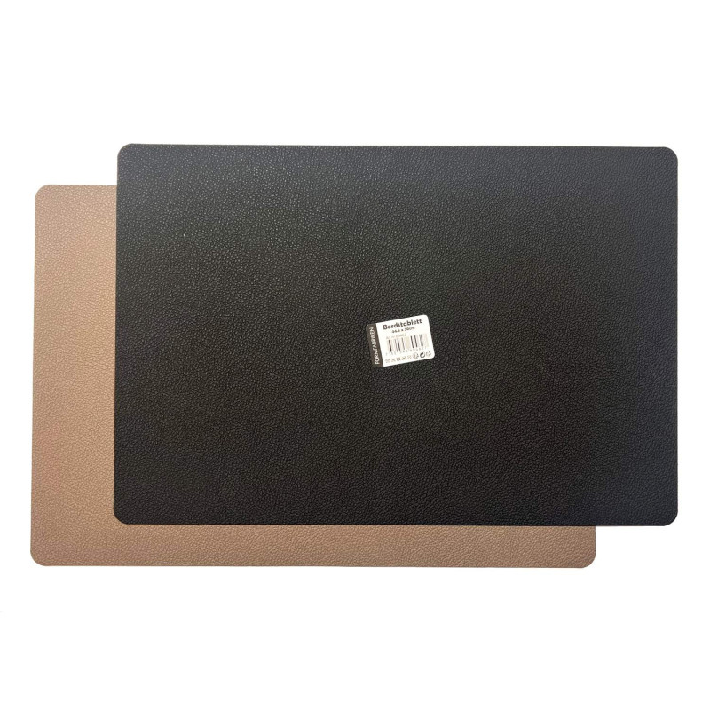 Underlägg Läderlook Brun/Svart 4-pack