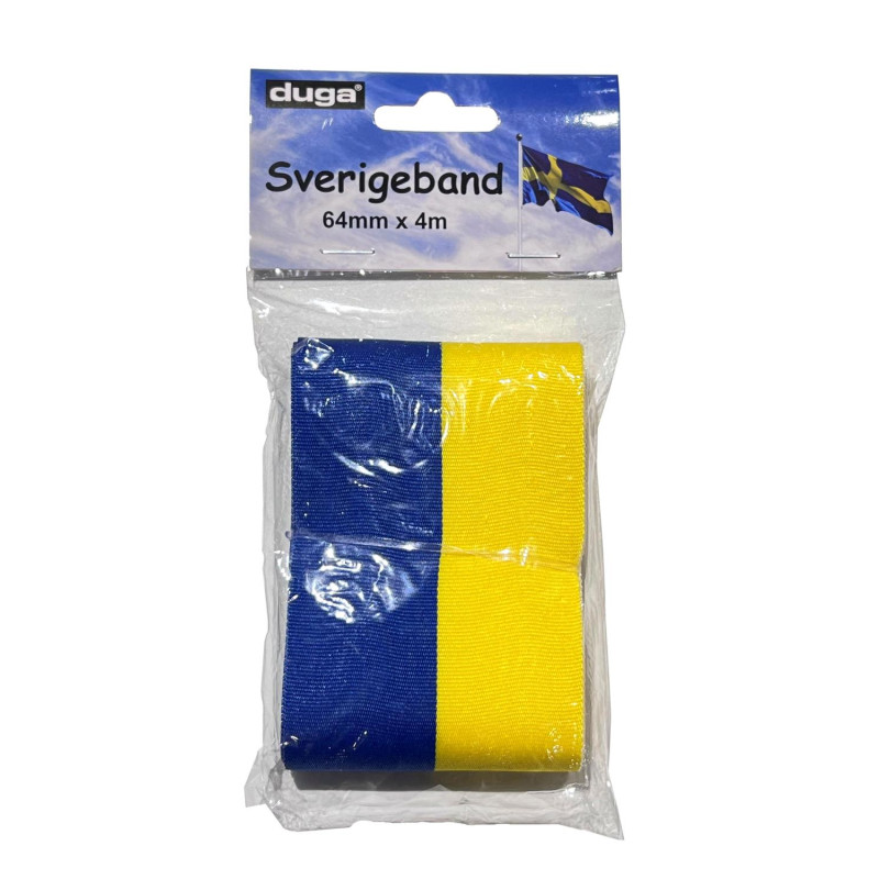 Band Studentband blå/gult 64 mm x 4 meter Band Studentband blå/gult 64 mm x 4 meter