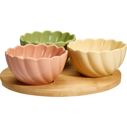 Skålset Servering Trä/Keramik