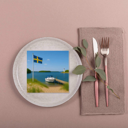 Servetter Skärgårdsidyll 33x33 cm 20-pack