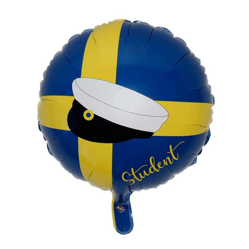 Ballong Student Blå/Gul Folie 46 cm Ballong Student Blå/Gul Folie 46 cm