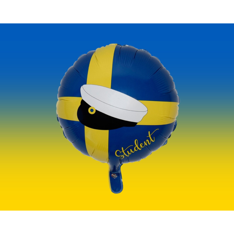 Ballong Student Blå/Gul Folie 46 cm Ballong Student Blå/Gul Folie 46 cm