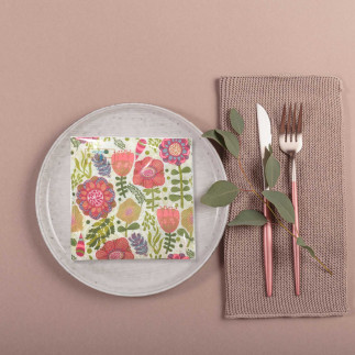 Servett Blommor 33x33cm