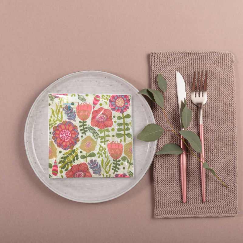 Servett Blommor 33x33cm