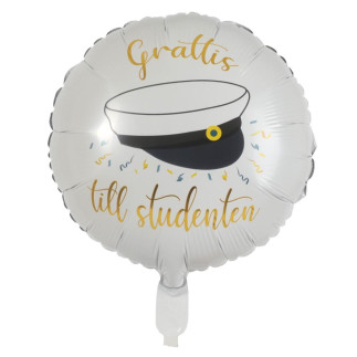 Ballong Student Folie Vit 10 cm