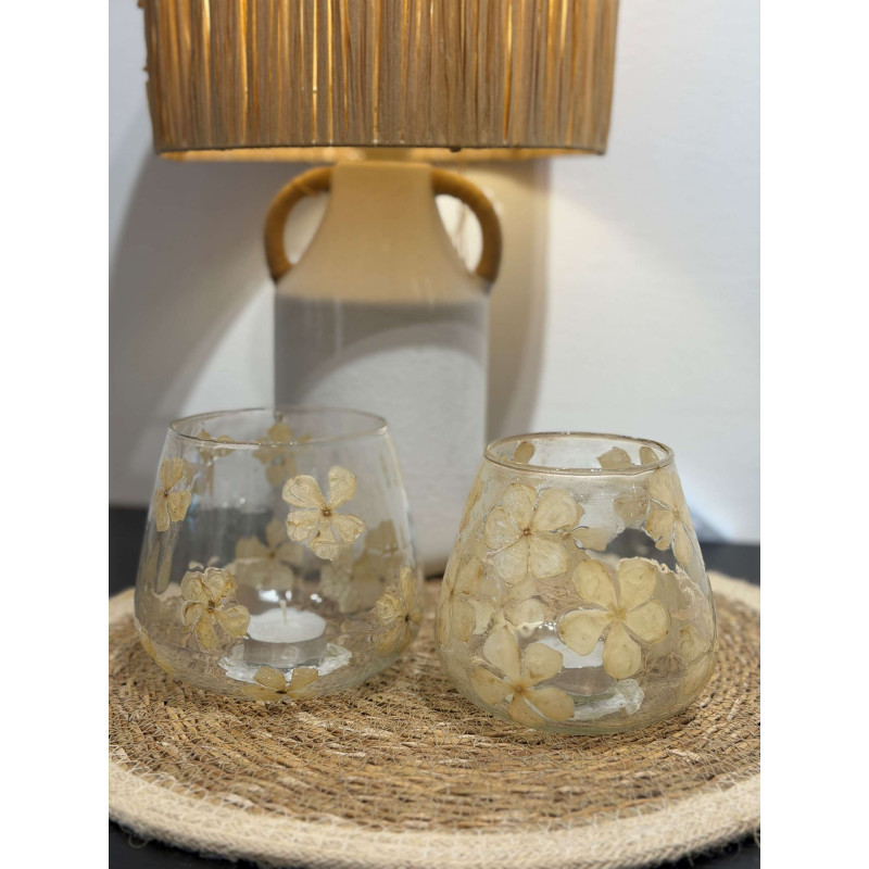 Ljushållare Blommor Beige 15 cm