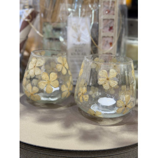Ljushållare Blommor Beige 15 cm