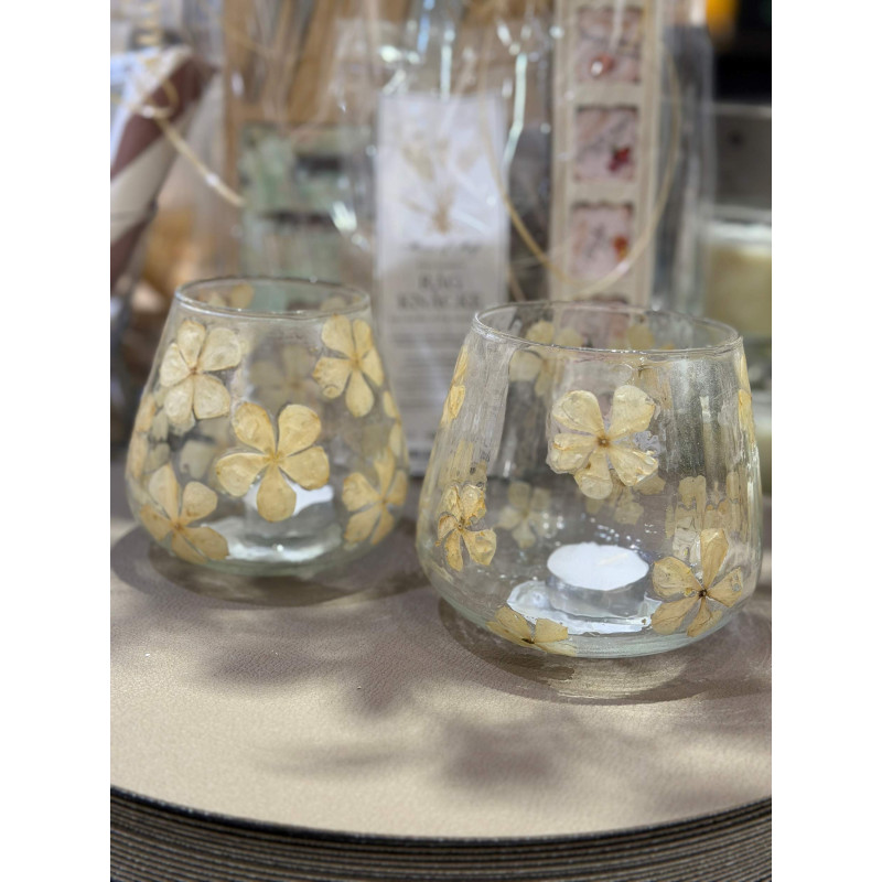 Ljushållare Blommor Beige 15 cm