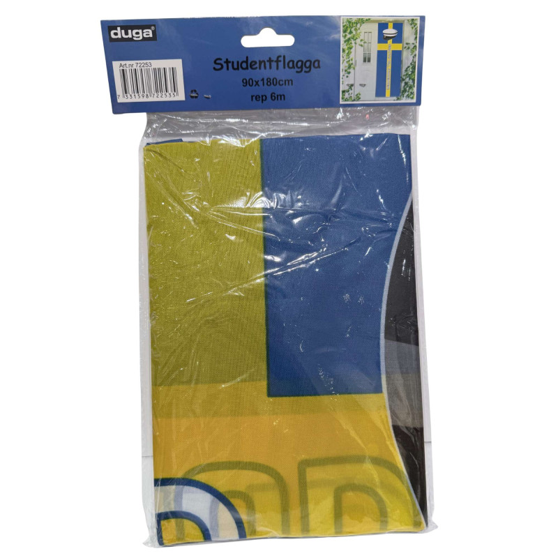 Flagga Sverige Fasad Textil Student 90x180 cm