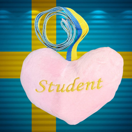 Hjärta Student Rosa 12x15 cm