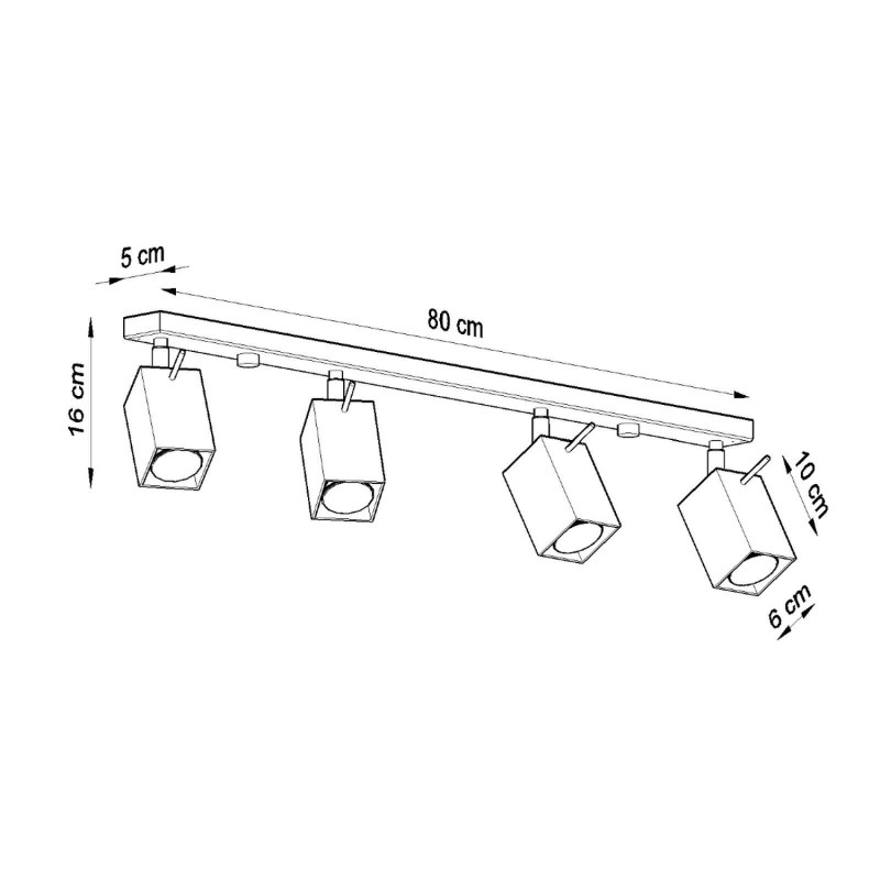 Taklampa MERIDA 4L vit