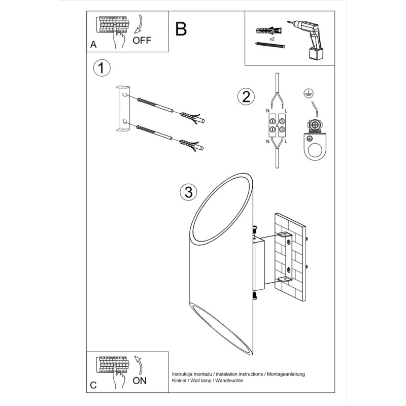 Vägglampa PENNE 30 vit Vägglampa PENNE 30 vit