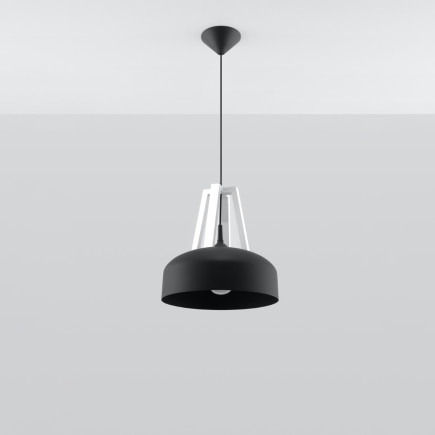 Pendel lampa CASCO svart/vit