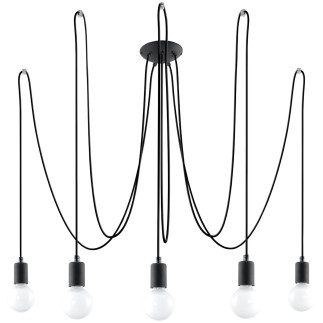 Ljuskrona EDISON 5 svart