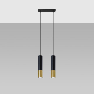 Pendel lampa LOOPEZ 2 svart/guld