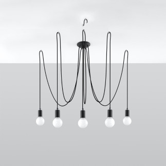 Ljuskrona EDISON 5 svart