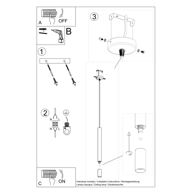 Pendel lampa WEZYR 1 svart