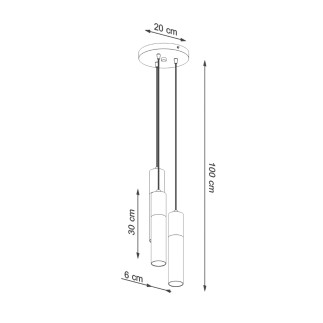 Pendel lampa PABLO 3P vit