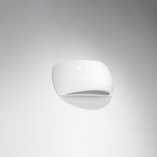Lackerad vägglampa PONTIUS vit glans