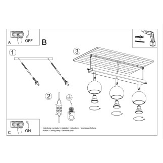 Taklampa OCULARE 3 svart Taklampa OCULARE 3 svart