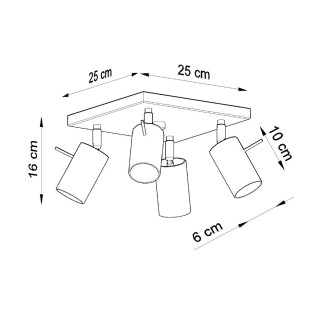 Taklampa RING 4 svart