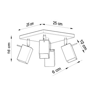 Taklampa MERIDA 4 svart