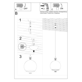 Pendel lampa BALL transparent