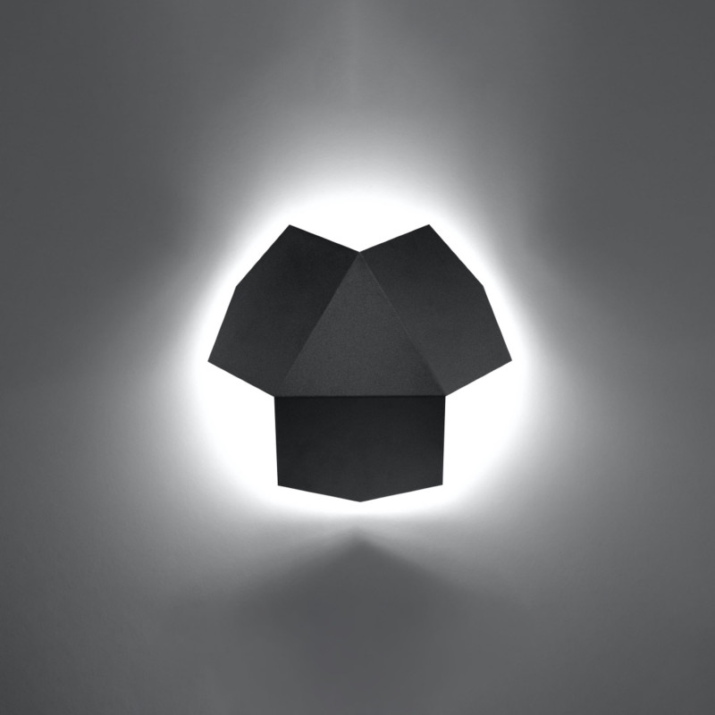 Vägglampa TRE svart