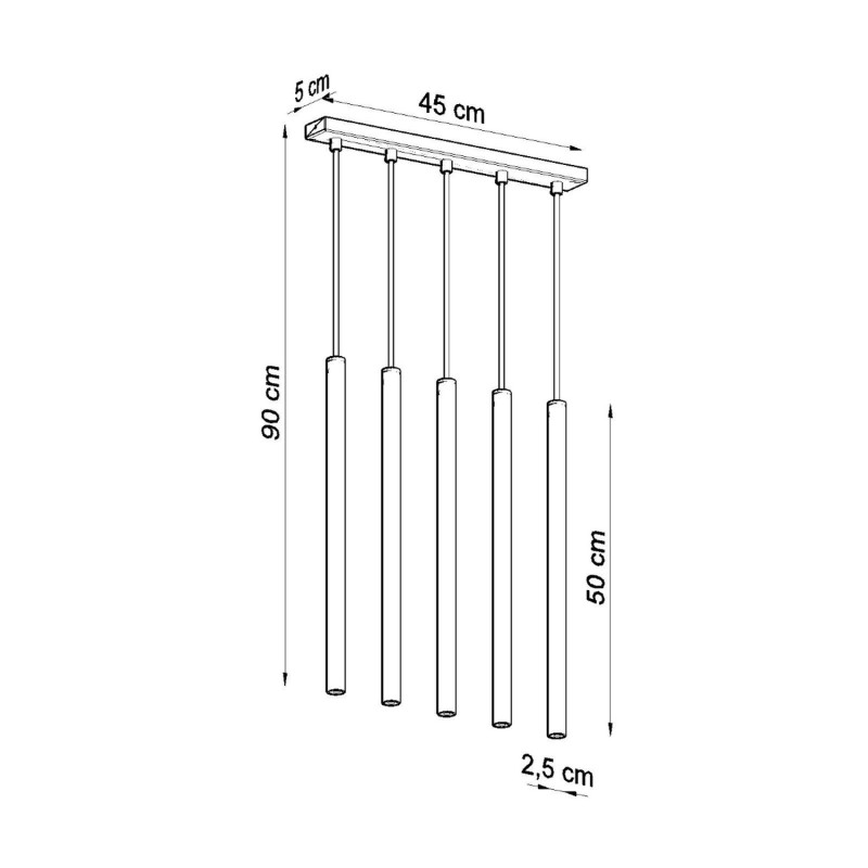 Pendellampa PASTELO 5 vit