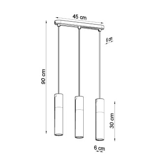 Pendel lampa BORGIO 3L vit