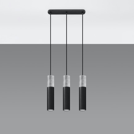 Pendel lampa BORGIO 3L svart