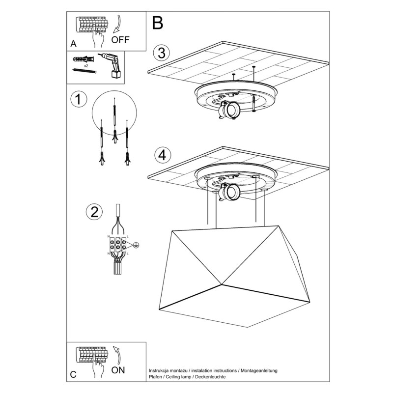 Taklampa HEXA 25 silver