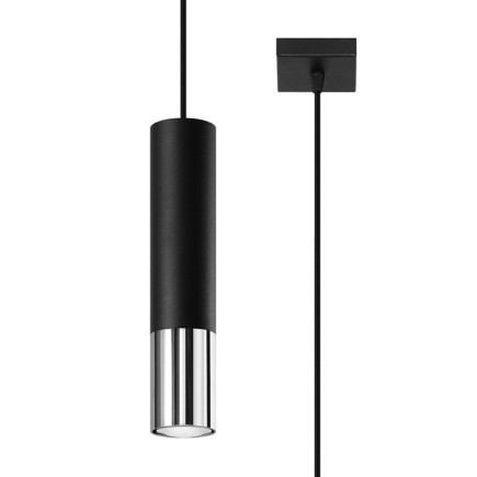 Pendel lampa LOOPEZ 1 svart/krom